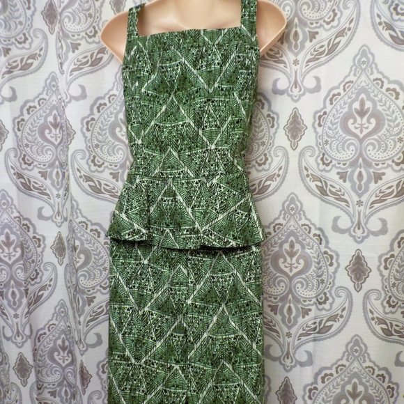 *Green Nine West Peplum Dress- Size M - Picture 4 of 7